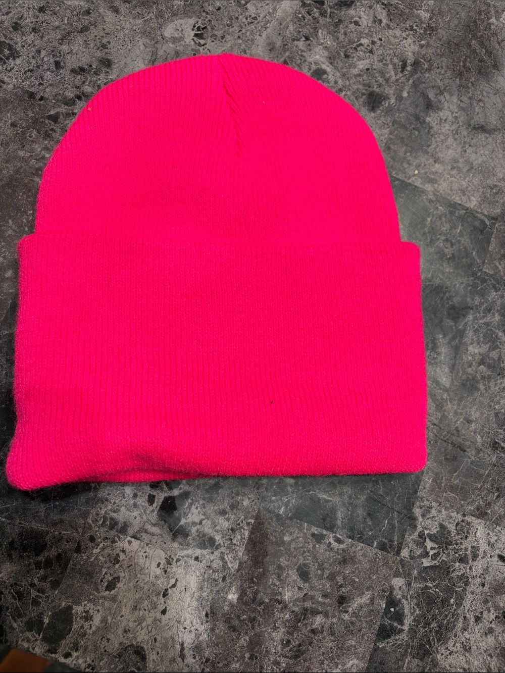 Carhartt Hot Pink Beanie with Yellow Logo Patch - Picture 2 of 3